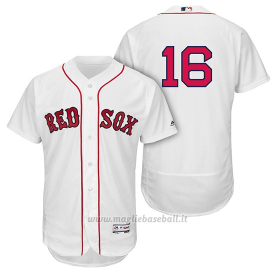 Maglia Baseball Uomo Boston Red Sox 16 Andrew Benintendi Biancohome Autentico Collezione Giocatore Cool Base